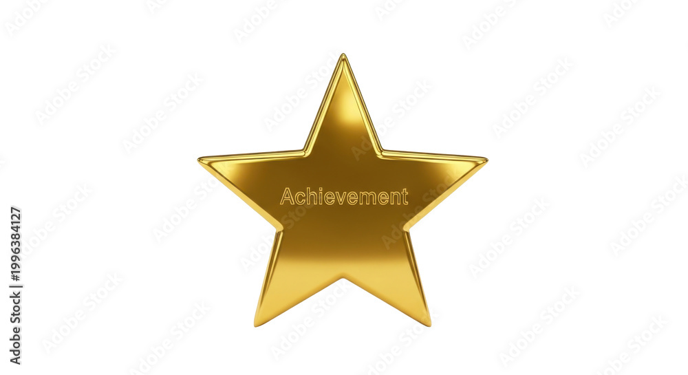 Obraz premium Golden Star with Achievement Text