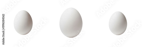 Fresh Organic White Egg PNG Set Isolated on White Background for Breakfast Branding, Baking Ingredients, Healthy Protein, Realistic Food Texture Graphic Design Assets.