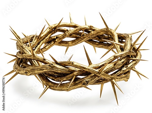 Golden crown of thorns symbolizing sacrifice and redemption