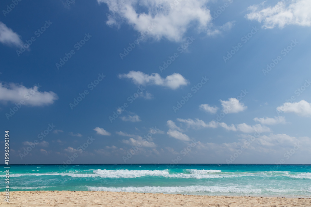 Fototapeta premium beach, waves and blue sky
