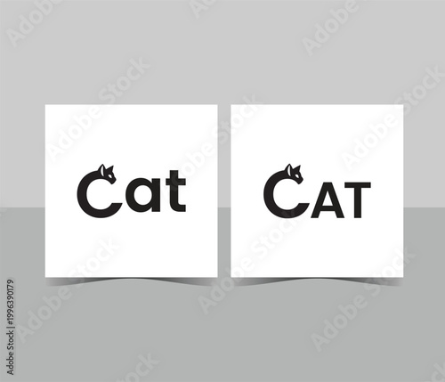 Creative cat letter logo icon and modern logo template design 