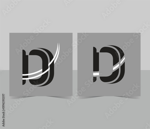 Unique modern d icon design and creative d logo icon template