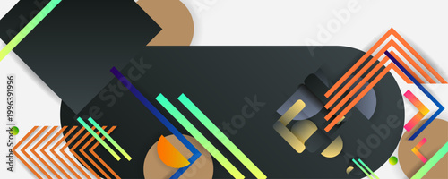 Abstract art design black background universal dressing luminous shiny color golden