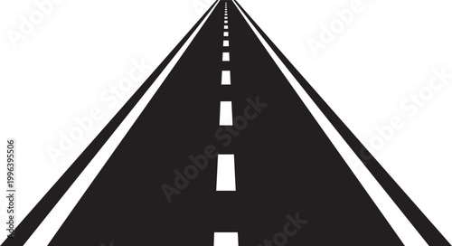 Minimalist Highway Road Silhouettes with Forced Perspective Path