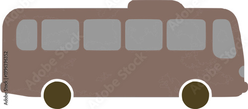Bus icon displays a simple brown shape for commuters.