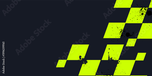 Racing background, sports race banner with dynamic grunge checkered shape ideal for sport themed events, racing posters, promotional flyers, cover, presentation backdrop and social media