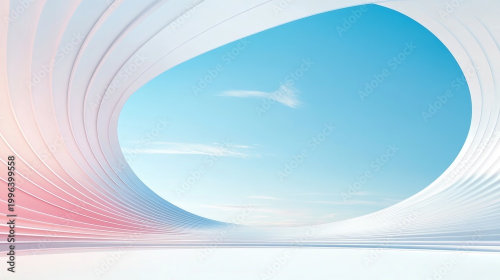 Obraz premium Blue Sky Advertising Background E-commerce Product Exhibition Stand