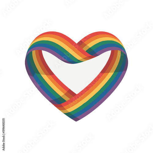 Foto LGBTQ+ Pride Heart Ribbon – Rainbow Colorful Symbol for Love and Equality