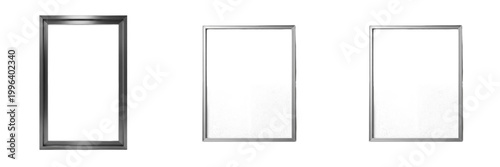 Modern Minimalist Glass Window Frame Isolated on White Background for Interior Design Architecture, Home Construction, and Realistic Material Graphic Design Assets.