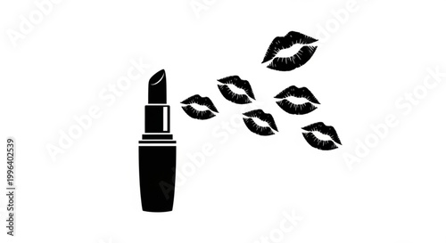 Black lipstick with kiss marks