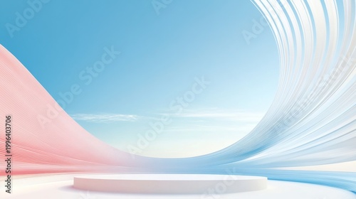 Blue Sky Advertising Background E-commerce Product Exhibition Stand
