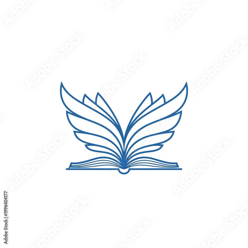 Open book with leafy pages symbol.