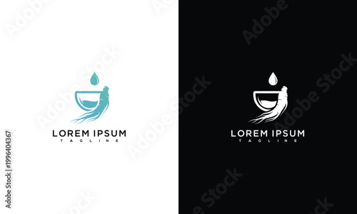 Abstract Logo Design with Water Droplet and Brush Stroke