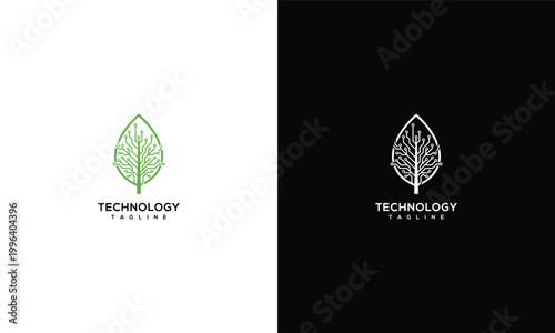 Green Technology Leaf Logo