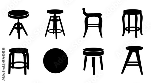 Photos Bar Stool Collection, Counter Height Seating Icons, Modern Furniture Silhouettes
