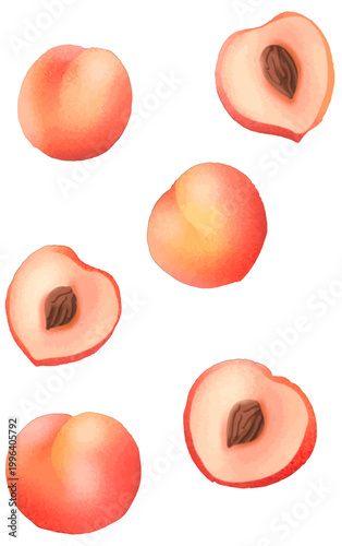 set of peaches