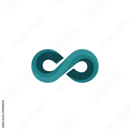 Teal infinity symbol logo emblem.