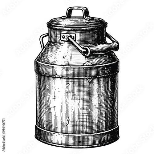 Vintage Milk Can with Handle.