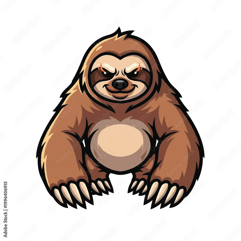 Fototapeta premium Cartoon Sloth Character Illustration.