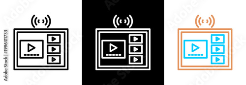 Video Channel on white and black background