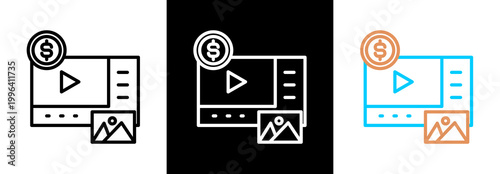 Paid Content on white and black background