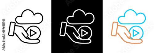 Streaming Service on white and black background