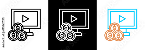 Monetization on white and black background