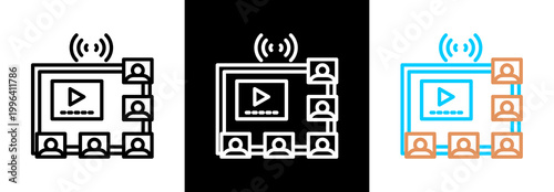 Video Conference on white and black background