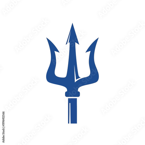Blue Trident Symbol of Power and Mythology.