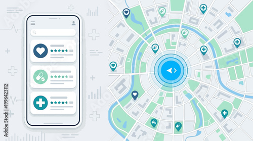 Innovative Mobile Health Application Visualizing Nearby Medical Services on a Digital Map for Easy Access and Patient-Centric Navigation