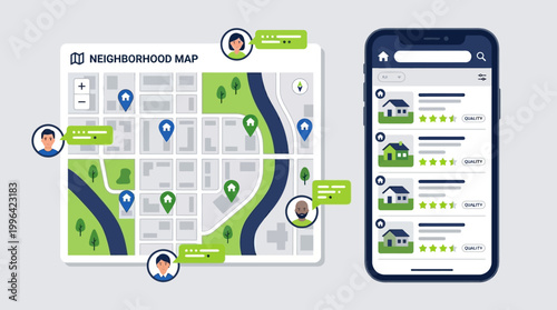 Real Estate Exploration and Property Search Application on a Digital Map and Smartphone