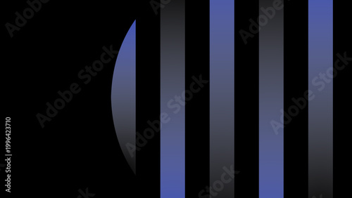 Sleek abstract background with gradient blue and dark vertical stripes complemented by a soft, arcing overlay creating a futuristic visual
