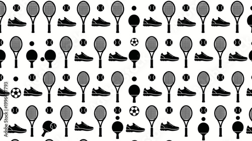 Seamless pattern of spoons and forks in grayscale for graphic design and textile applications.