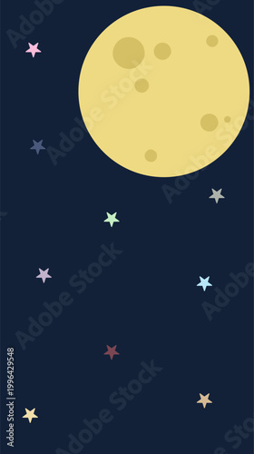Love you to the moon and back collection. In our moon era illustration. Eras colors and color palette in space. Vector design of colorful stars and the moon.