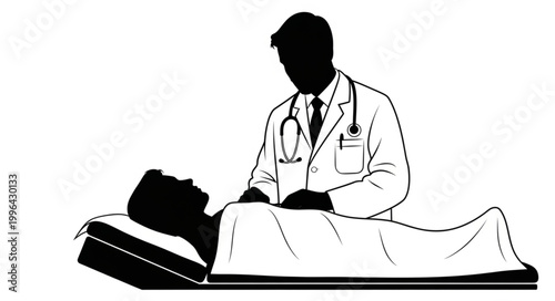 doctor with stethoscope and patient