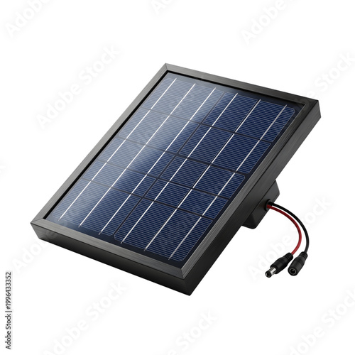 Premium Mini Solar Panel Isolated on Transparent Background, High Quality Renewable Energy Device