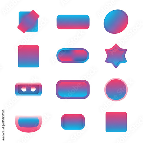 Collection of various colorful geometric shapes.