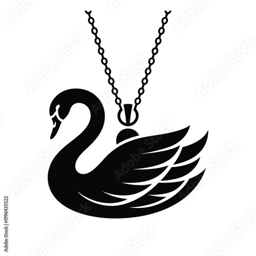 swan neck pendant silhouette on white background