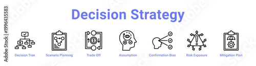 Decision Strategy Web Icon Banner and Collection