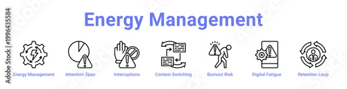Fotografie Energy Management Web Icon Banner and Collection