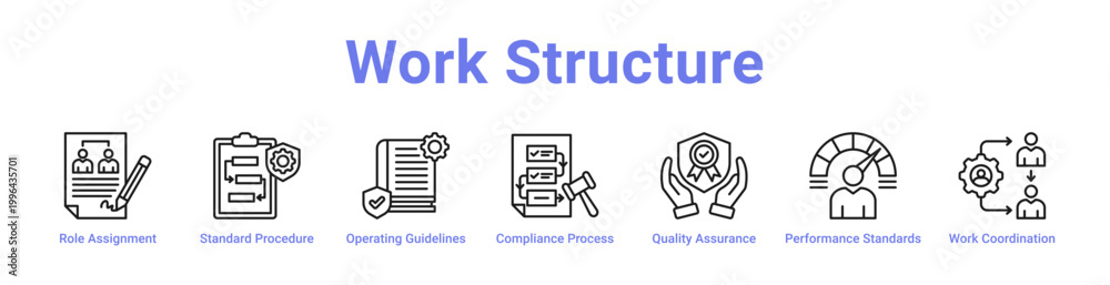 Fototapeta premium Work Structure Web Icon Banner and Collection