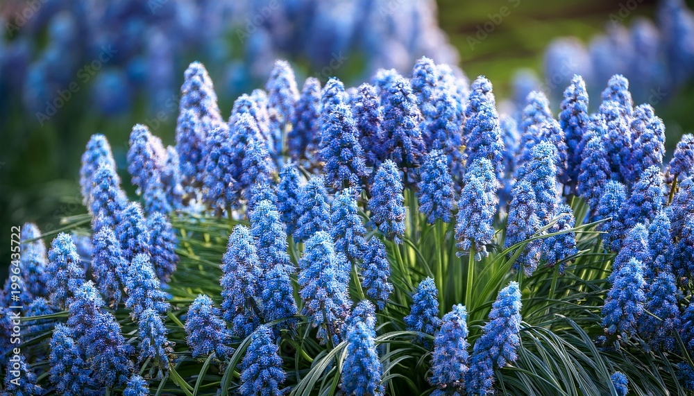 Obraz premium vibrant photo of blue liriope muscari bush a perennial plant