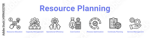 Resource Planning Web Icon Banner and Collection