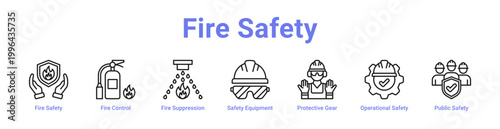 Fire Safety Web Icon Banner and Collection