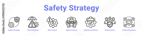 Safety Strategy Web Icon Banner and Collection