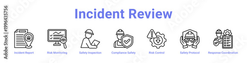Incident Review Web Icon Banner and Collection
