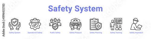 Safety System Web Icon Banner and Collection