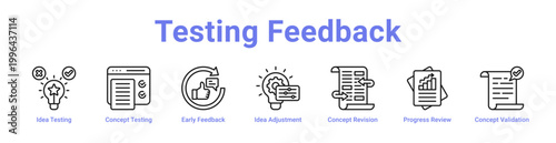 -Testing Feedback Web Icon Banner and Collection