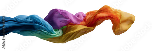 Multicolored fabric. Horizontal, popular, abstract, natural, beautiful background for demonstrating products, goods, text. Textiles, industry, ecology.