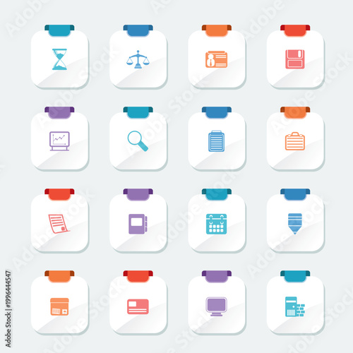 Bright Business and office  Icons  vector icon set
